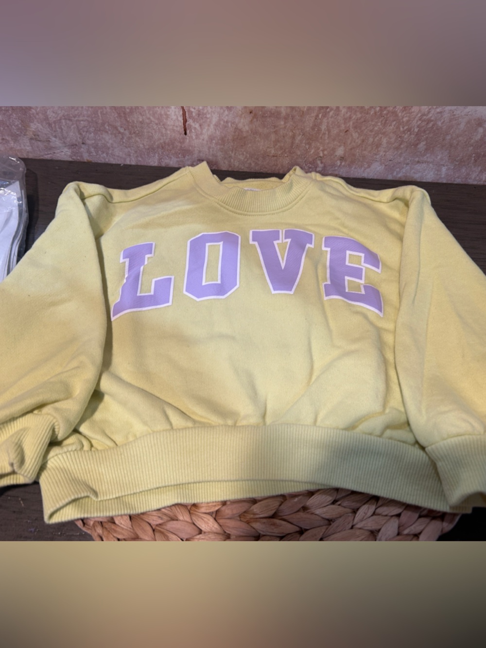 Kids "LOVE" Crewneck Sweatshirt - Yellow